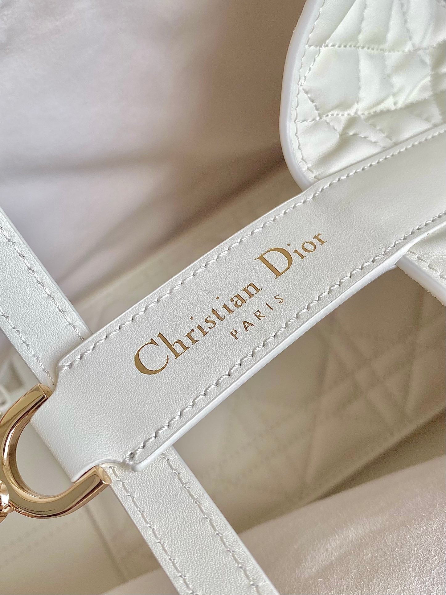 DIOR TOUJOURS 28 BAG IN MILK WHITE LAMBSKIN