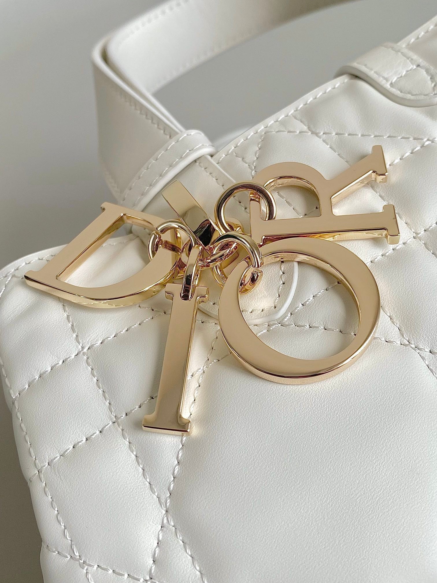 DIOR TOUJOURS 28 BAG IN MILK WHITE LAMBSKIN