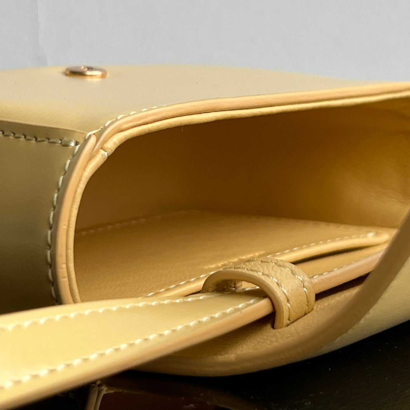 CELINE Triomphe 11 Bright Yellow Shiny Calfskin Handbag