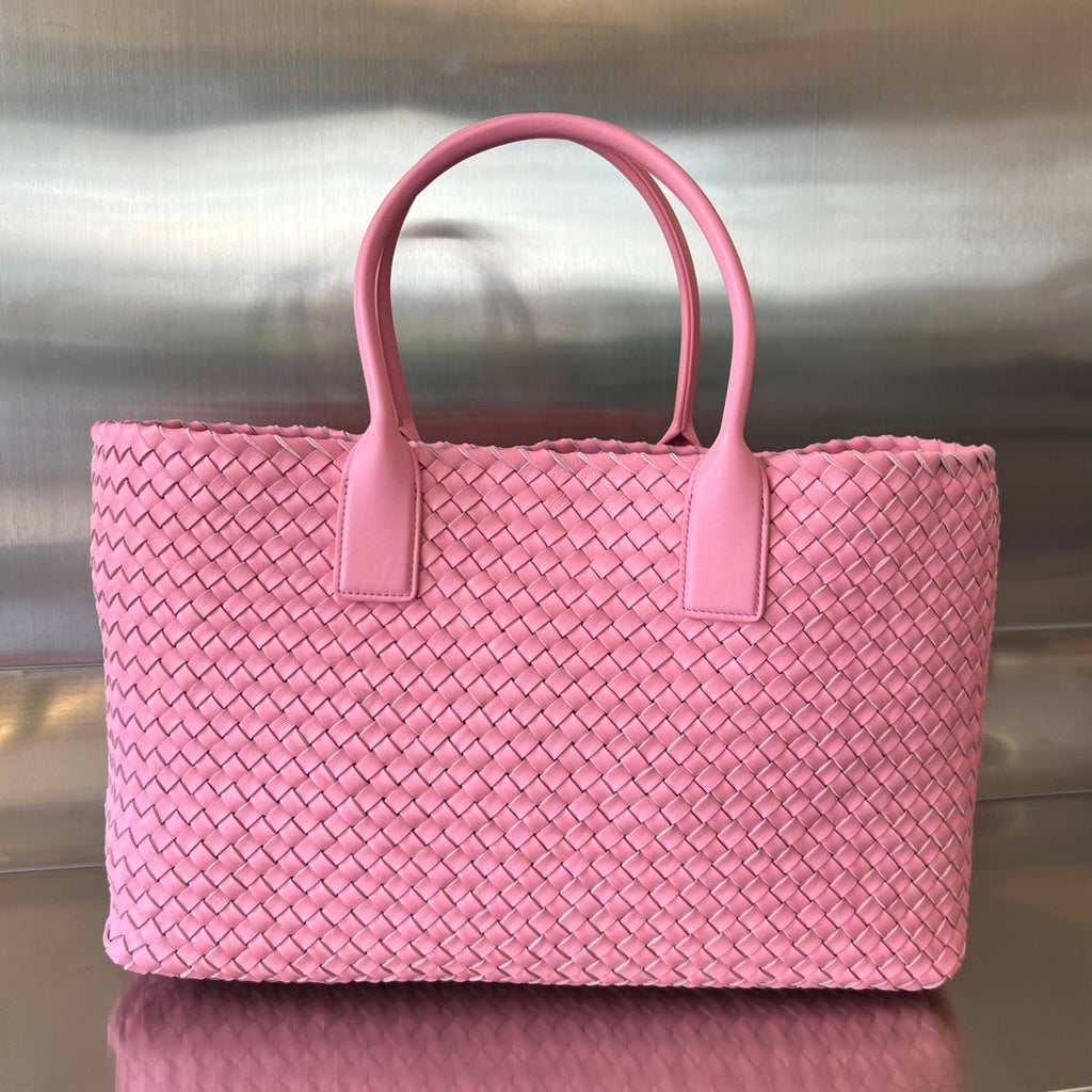BOTTEGA VENETA LARGE CABAT 51 IN FLAMINGO PINK LAMBSKIN