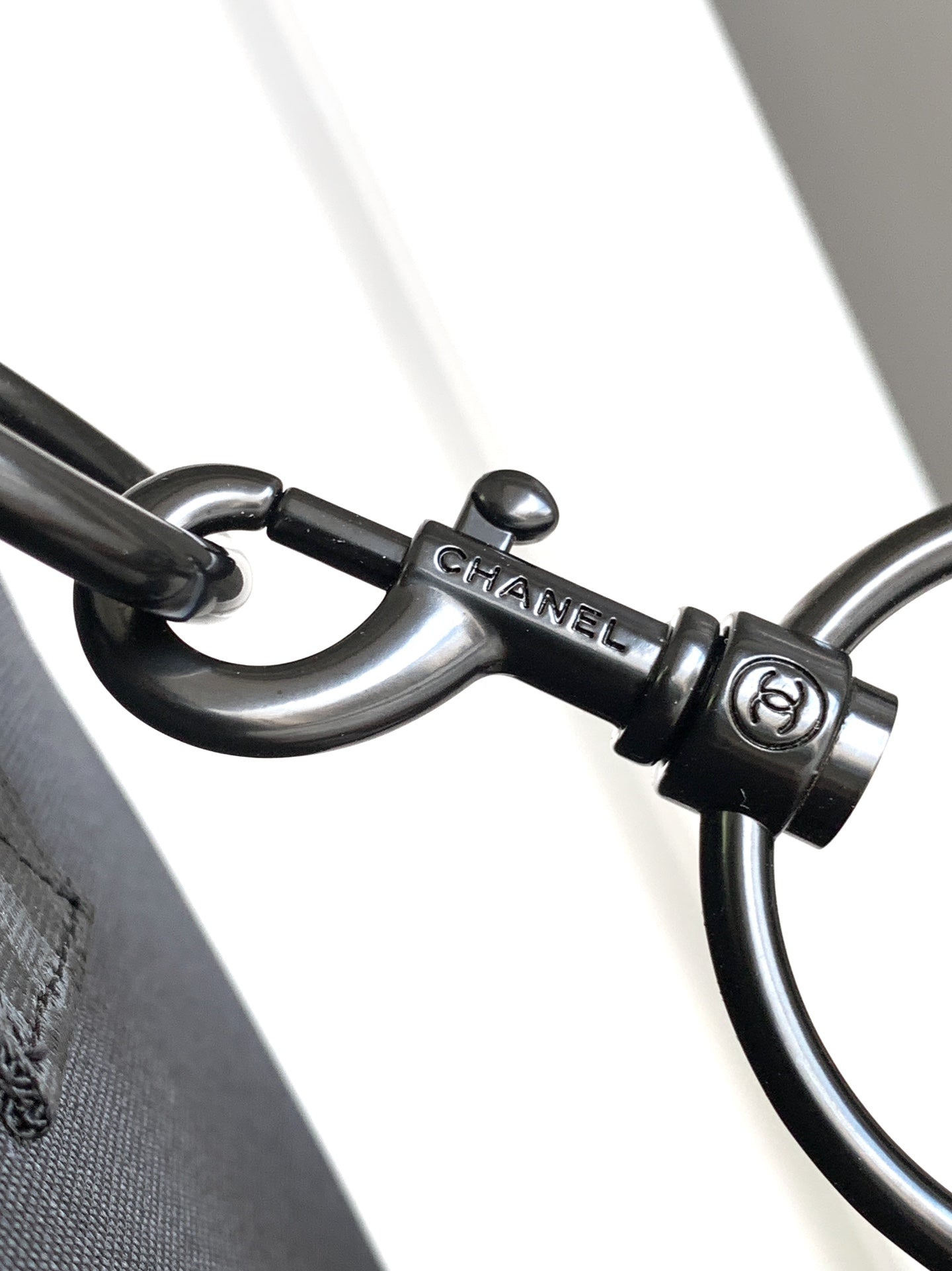 CHANEL TRAVEL BAG 45 IN BLACK CANVAS WITH WHITE LOGO