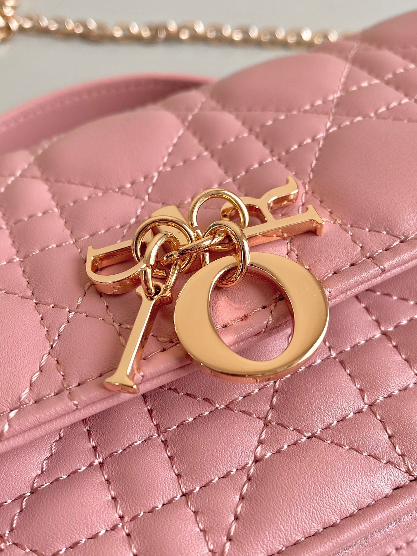 DIOR LADY 21 CHAIN BAG IN HOT PINK LAMBSKIN