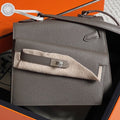 HERMES KELLY DESORDRE 20 IN WENGE BROWN EPSOM LEATHER WITH SILVER HARDWARE