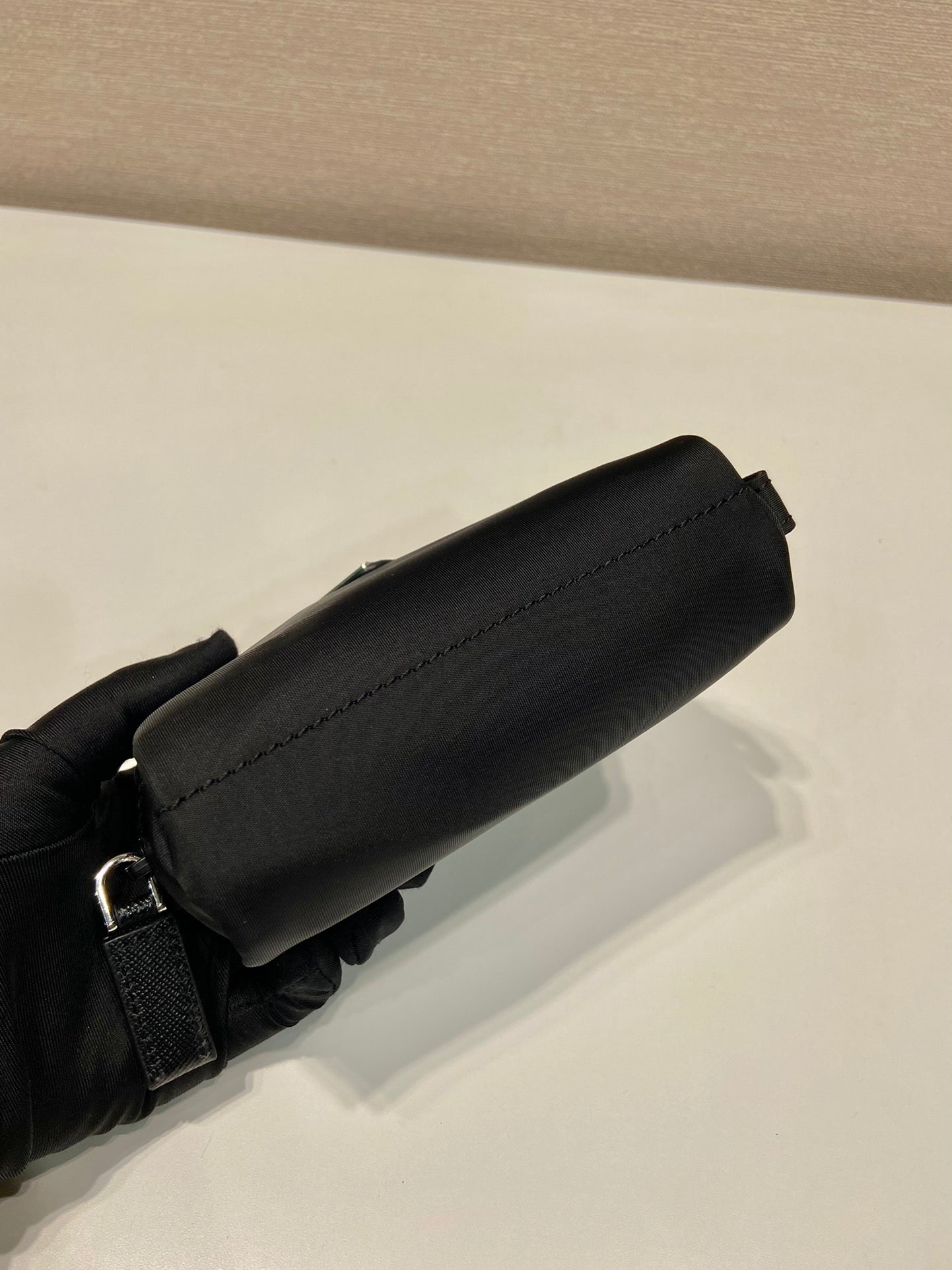 PRADA CLUTCH 12 IN BLACK RE-NYLON