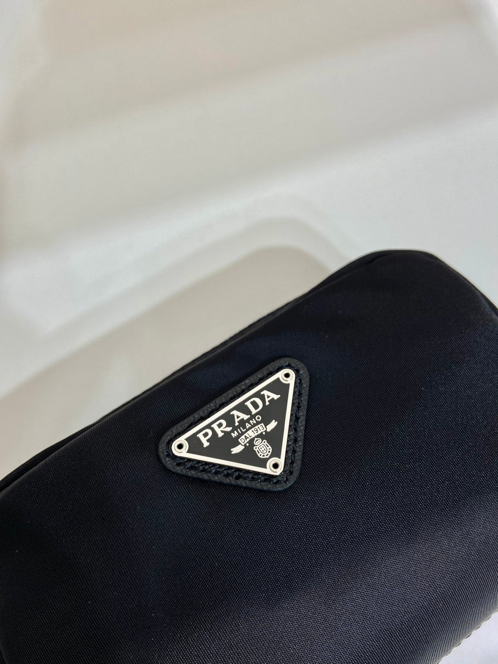 PRADA CLUTCH 12 IN BLACK RE-NYLON