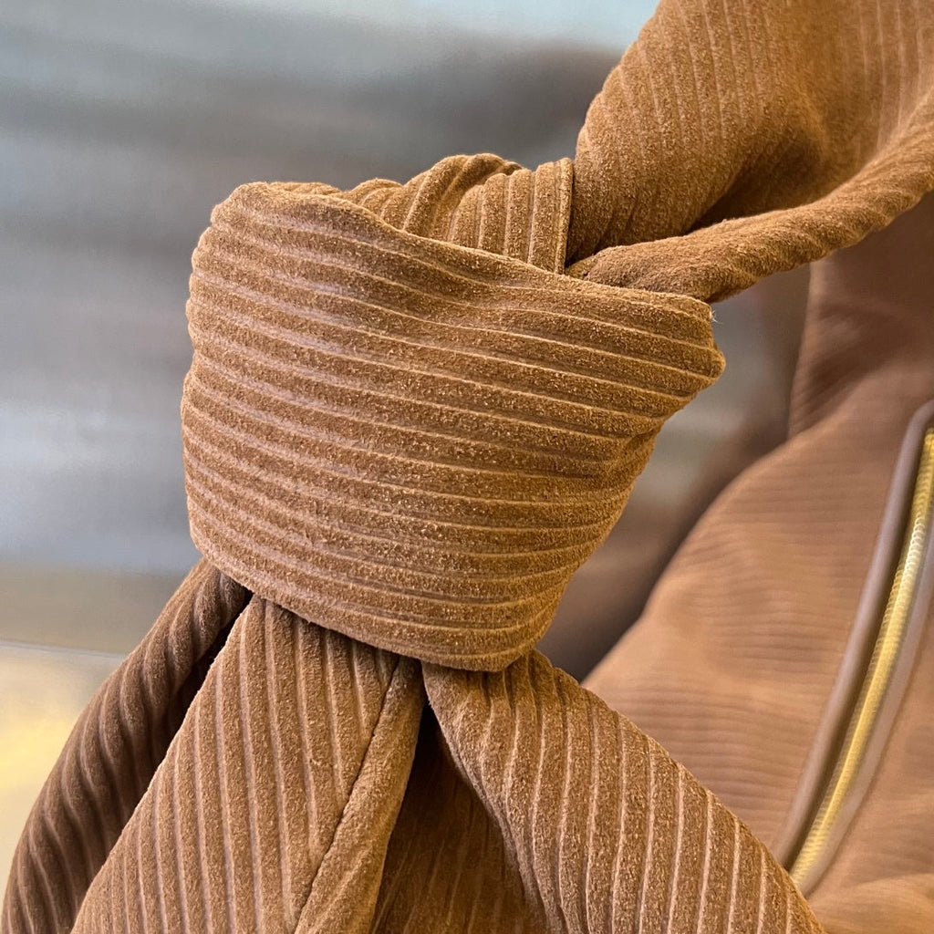 BOTTEGA VENETA SMALL JODIE 48 BROWN CORDUROY FABRIC