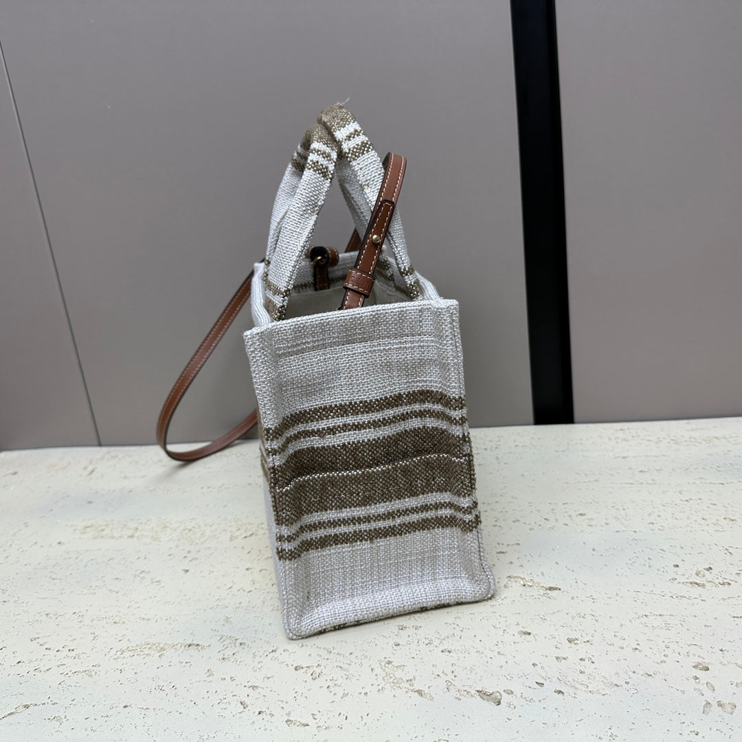 CELINE CABAS THAIS 26 CALFSKIN JACQUARD TOBACCO / TAN