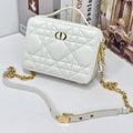 DIOR CARO BOX 19 IN WHITE CALFSKIN