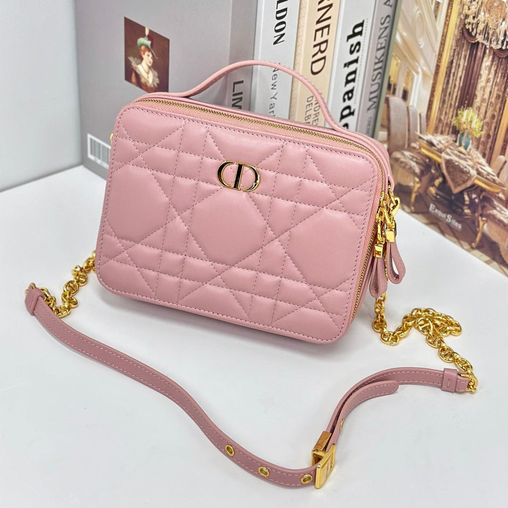 DIOR CARO BOX 19 IN LIGHT PINK CALFSKIN