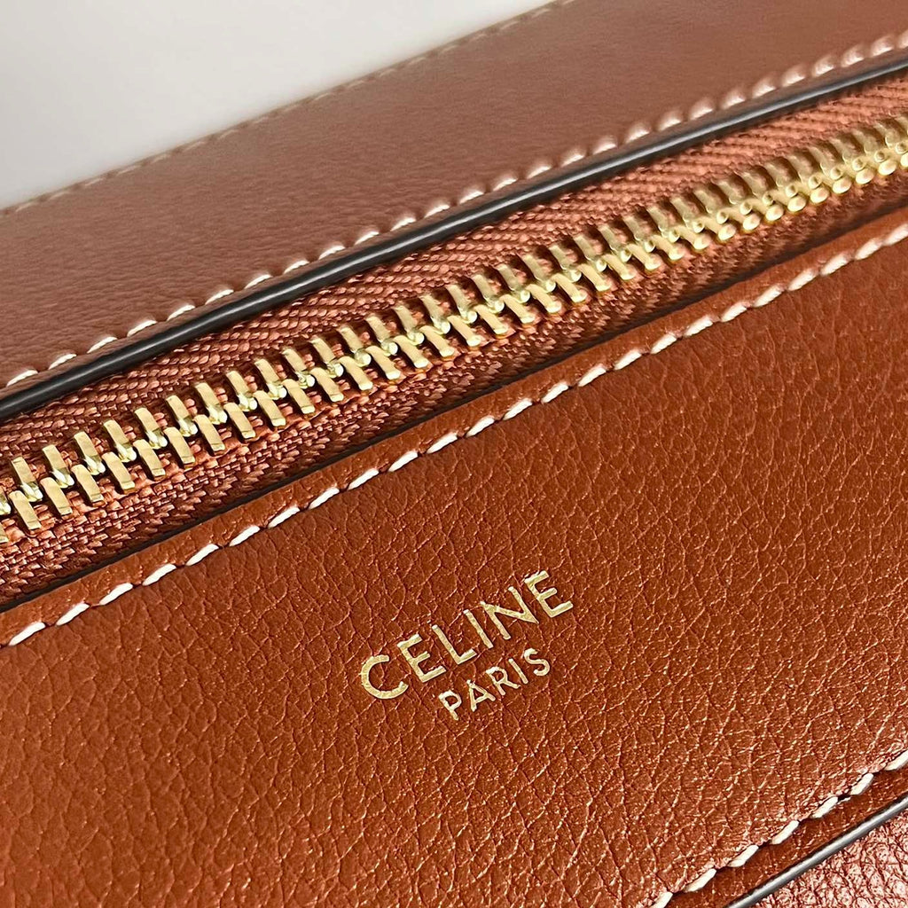 CELINE UNDERARM BAG 34 SOFT TAN BROWN CALFSKIN