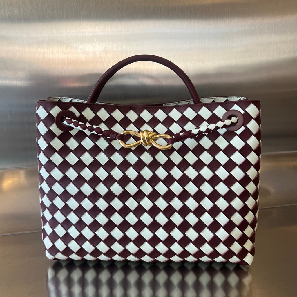 BOTTEGA VENETA MEDIUM ANDIAMO 32 IN RED WHITE CALFSKIN