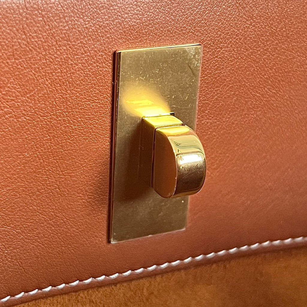 CELINE WOOL BUCKET BAG 24 RUST ORANGE ORIGINAL CALFSKIN