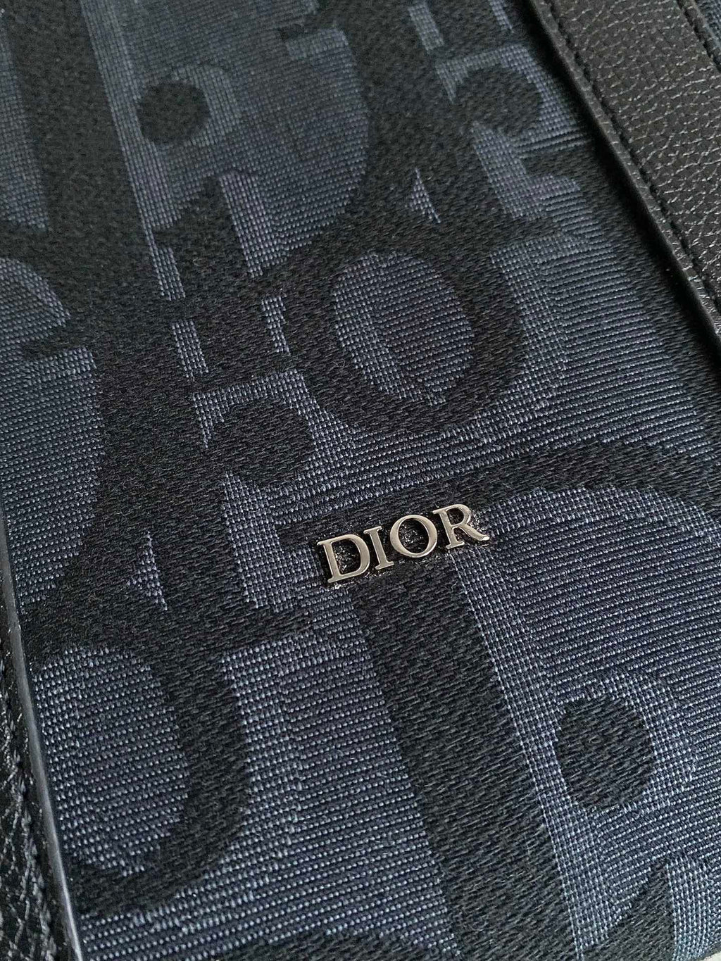 DIOR WEEKENDER 40 IN BLACK MAXI OBLIQUE JACQUARD