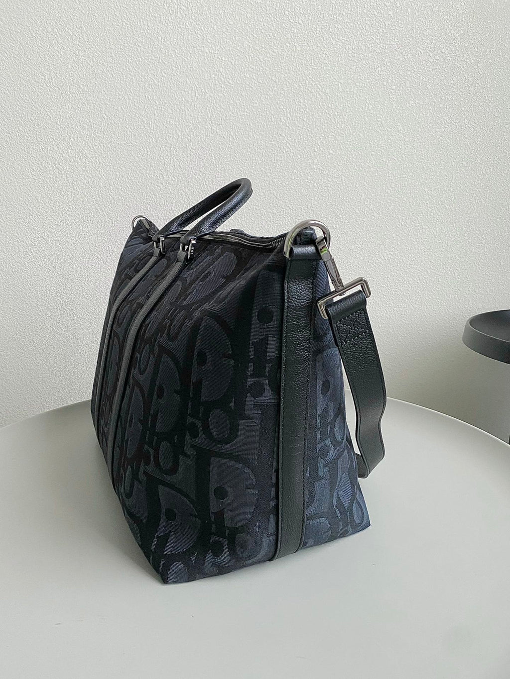 DIOR WEEKENDER 40 IN BLACK MAXI OBLIQUE JACQUARD