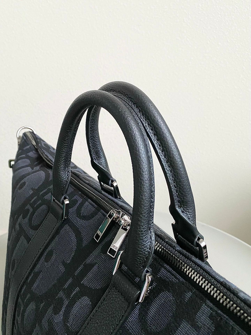 DIOR WEEKENDER 40 IN BLACK MAXI OBLIQUE JACQUARD