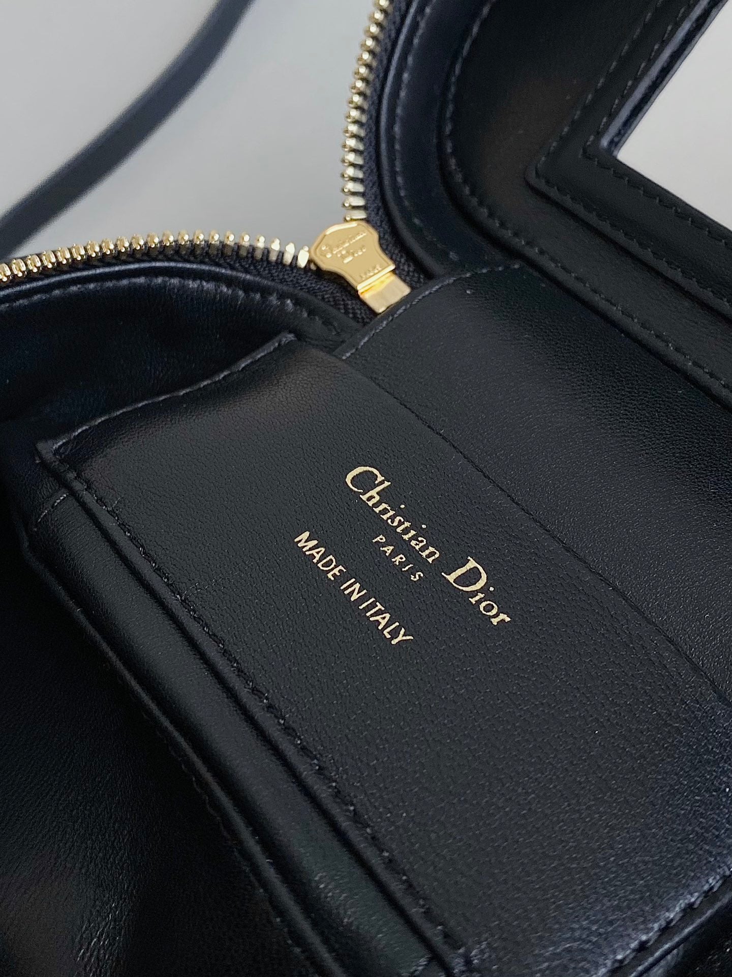 DIOR MINI CARO VANITY 16 BLACK TWEED AND LAMBSKIN