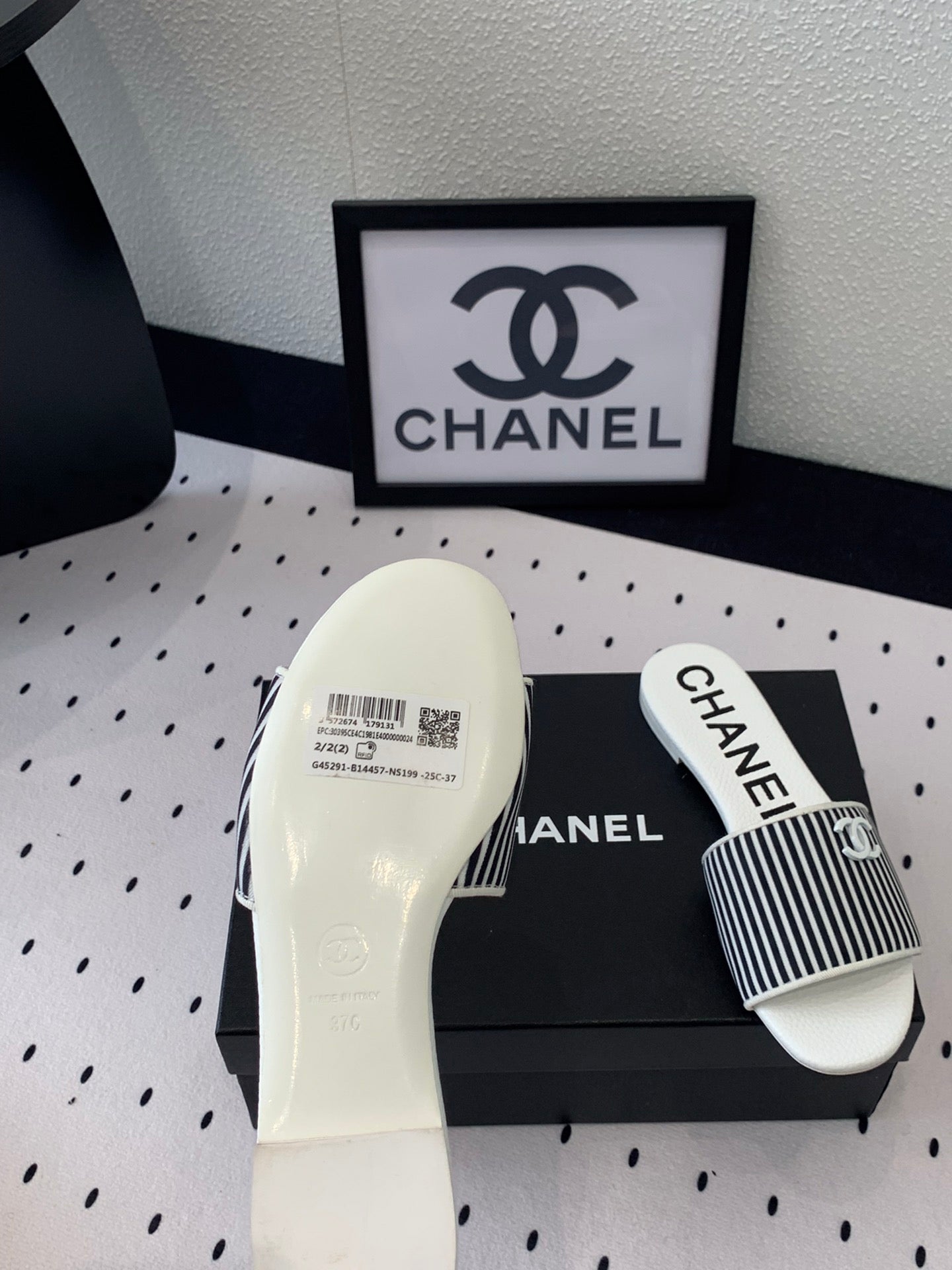 CHANEL MULES black 1 LAMBSKIN
