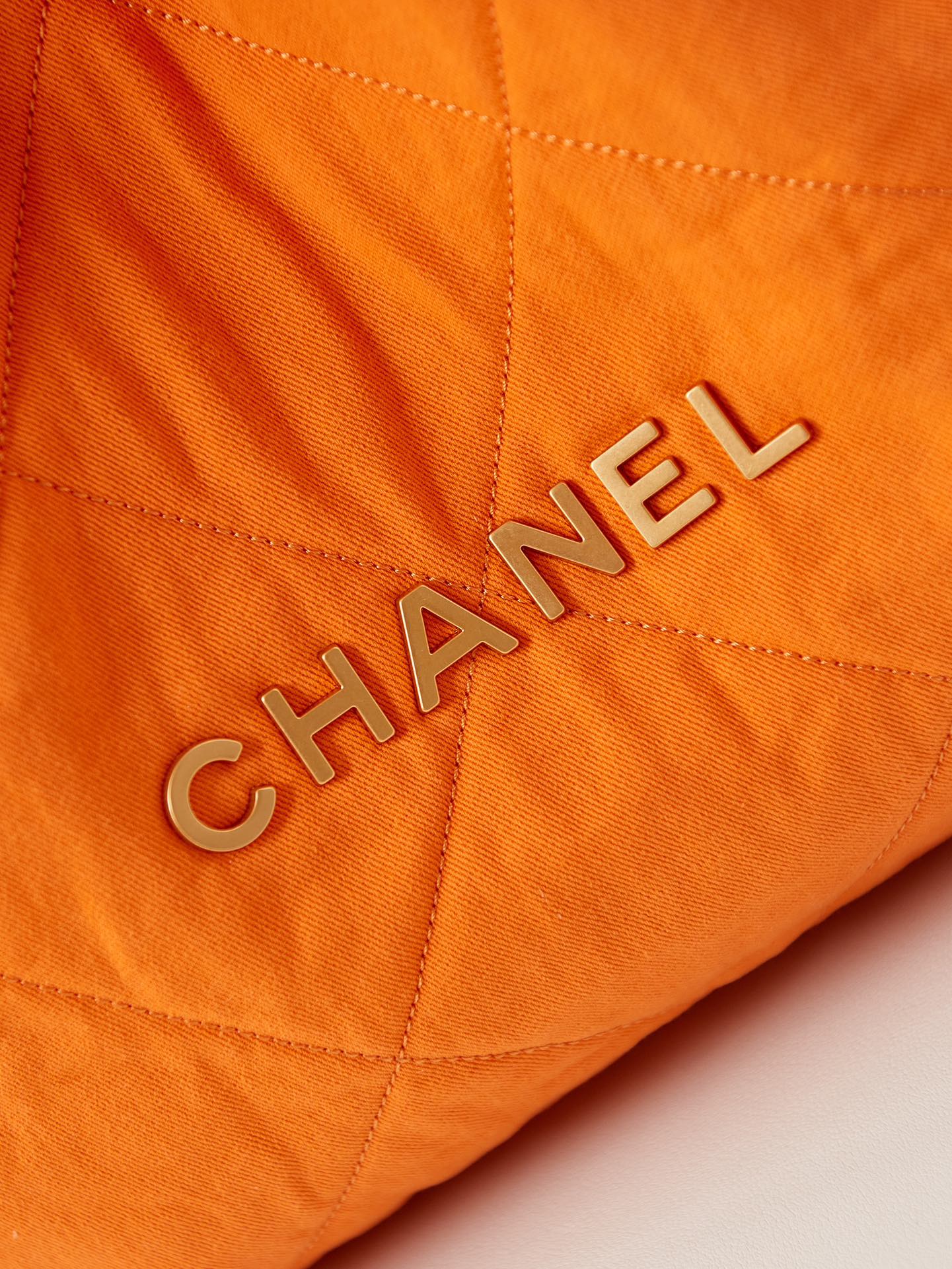 CHANEL CLASSIC MEDIUM 37 BAG IN SAFETY ORANGE CANVAS