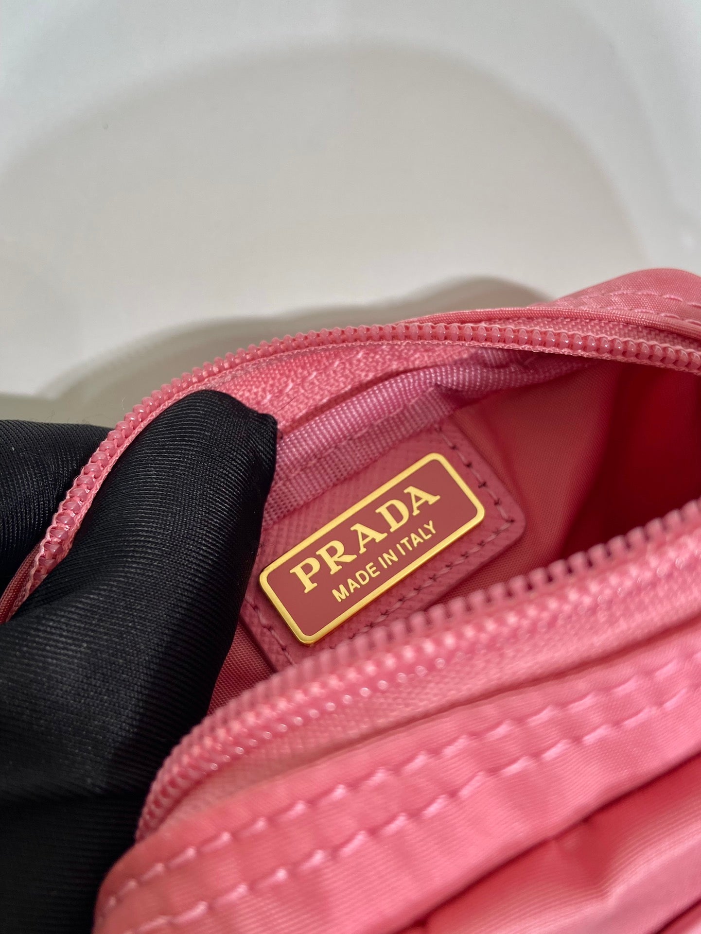 PRADA CLUTCH 12 IN CANDY PINK RE-NYLON