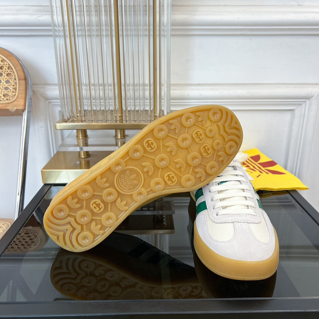 GUCCI & ADIDAS GAZELLE SNEAKER LIGHT GRAY VELVET