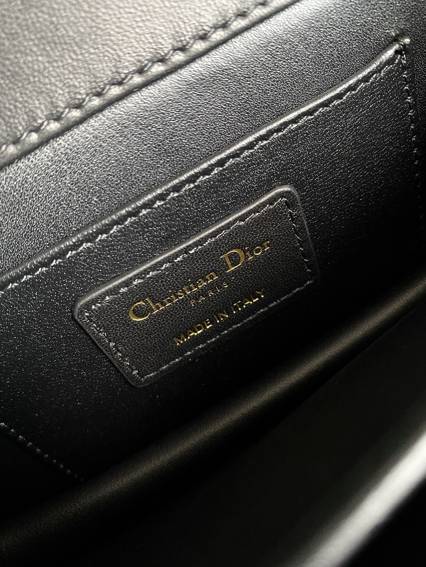 DIOR MINI ANGE 20 BAG IN BLACK CALFSKIN