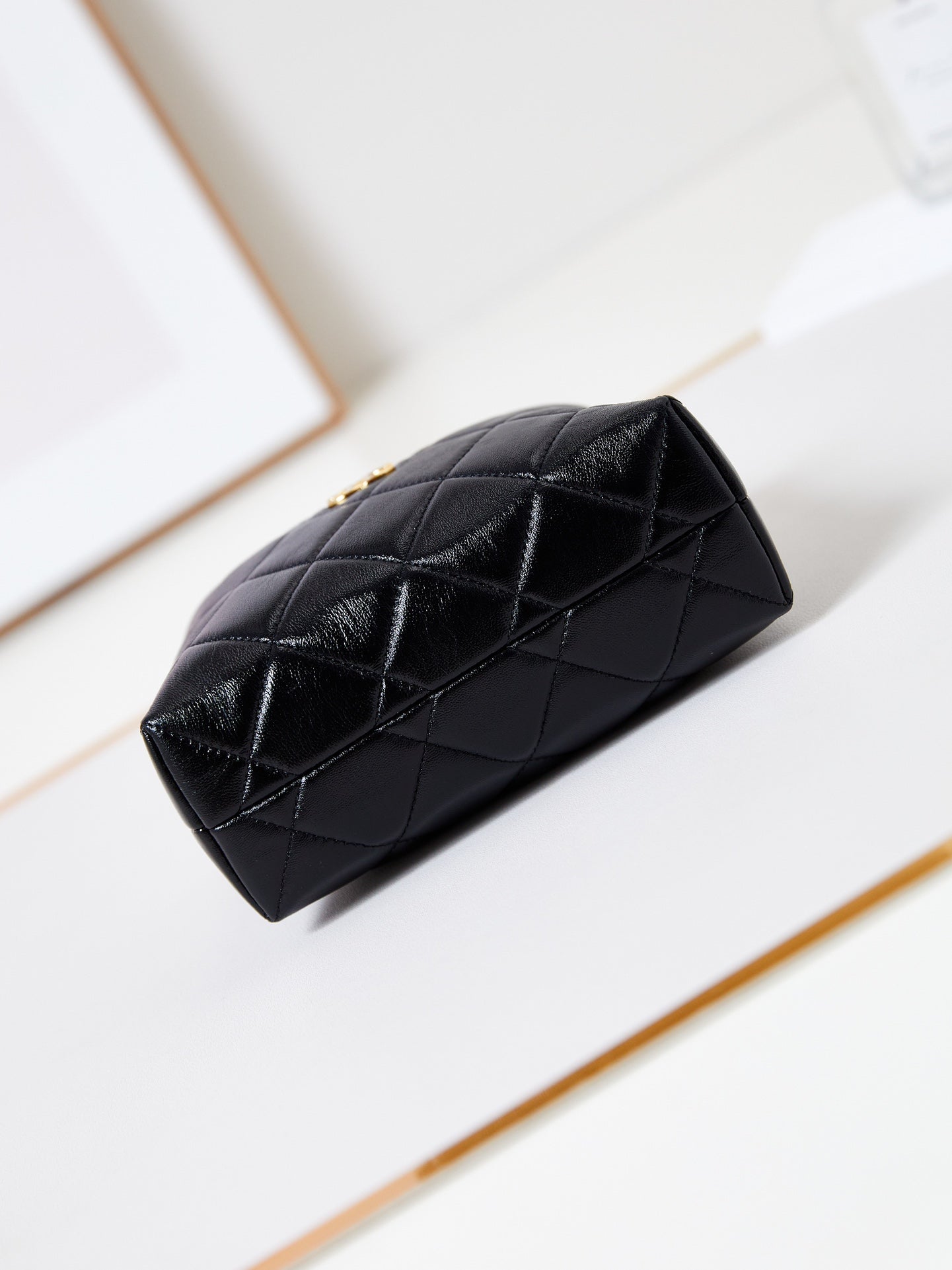 CHANEL HOBO BAG 18 IN BLACK SOFT LAMBSKIN GOLD CHAIN