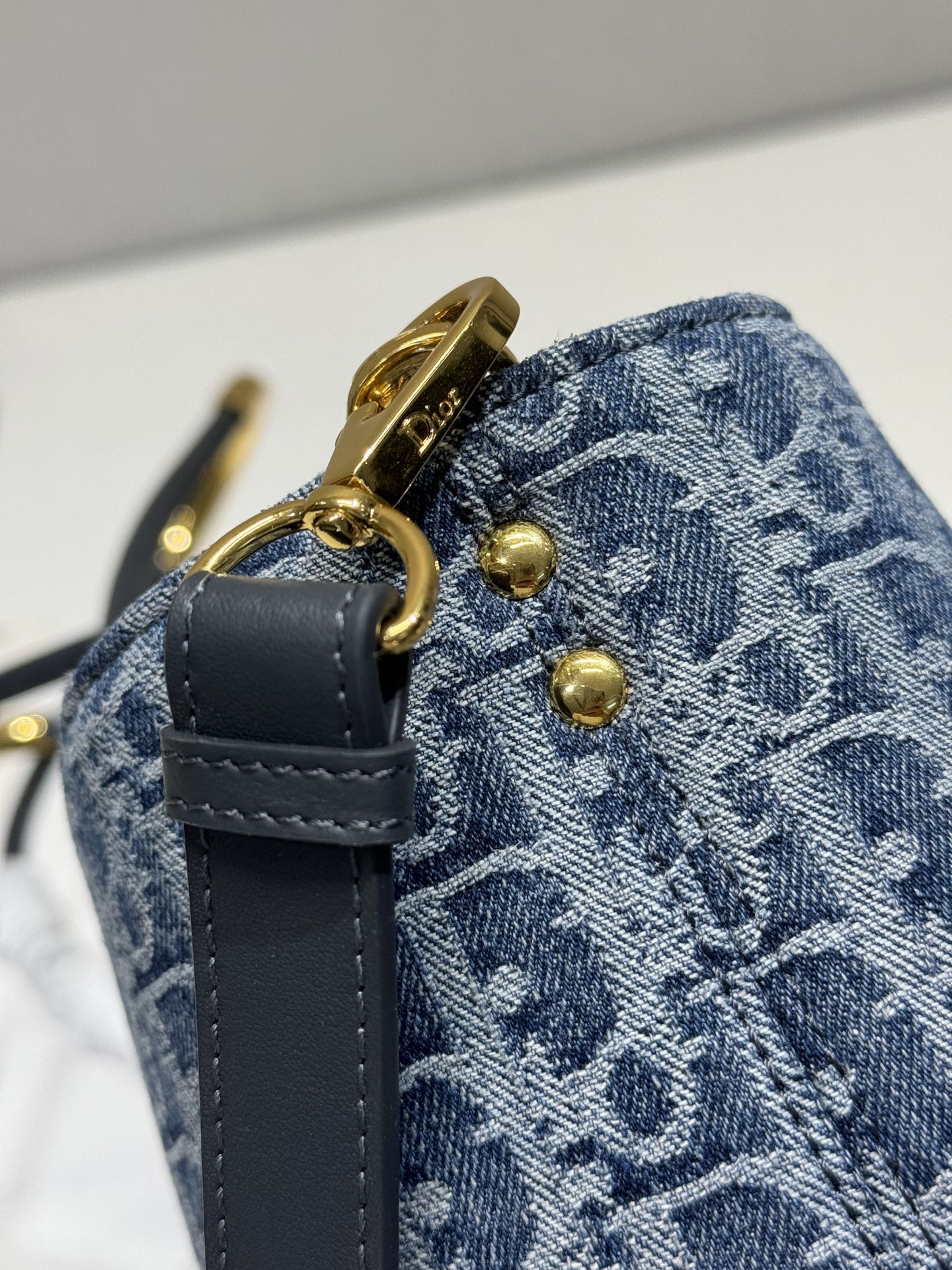 DIOR MEDIUM 37 TOUJOURS BAG IN BLUE MONOGRAM DENIM
