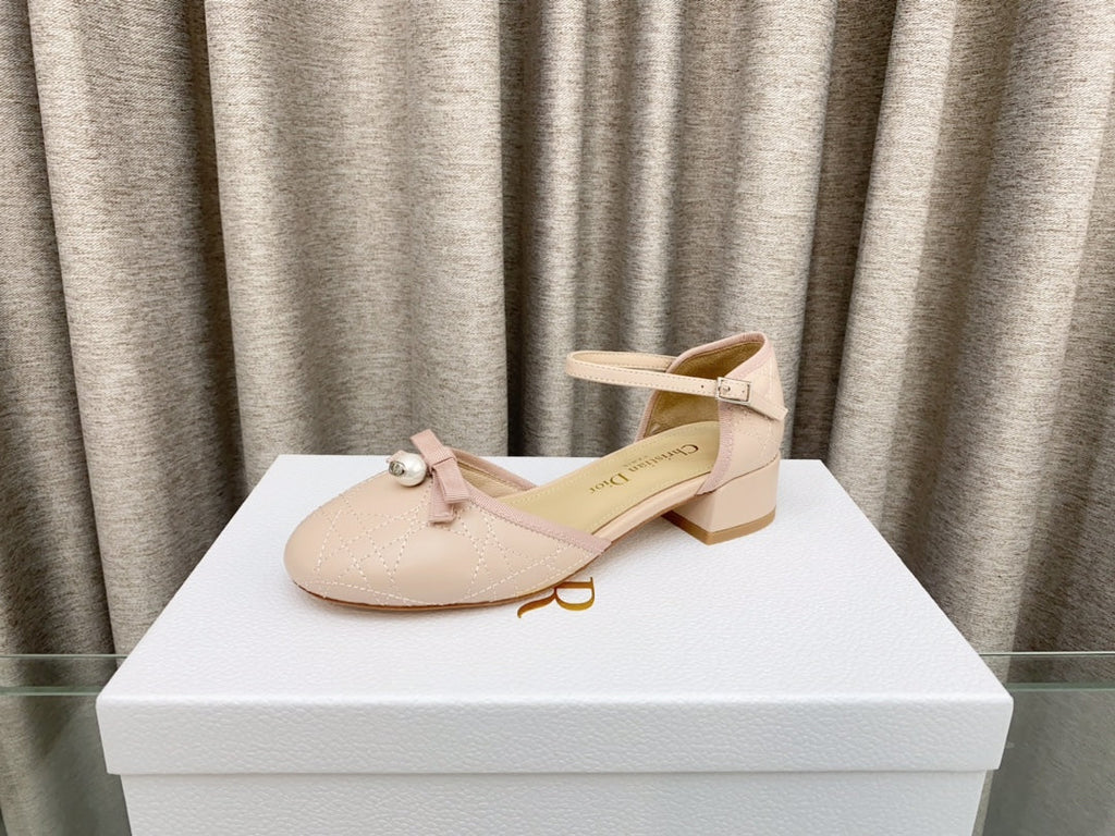 DIOR PEARL MARY JANE PUMP IN LIGHT PINK LAMBSKIN 30 MM