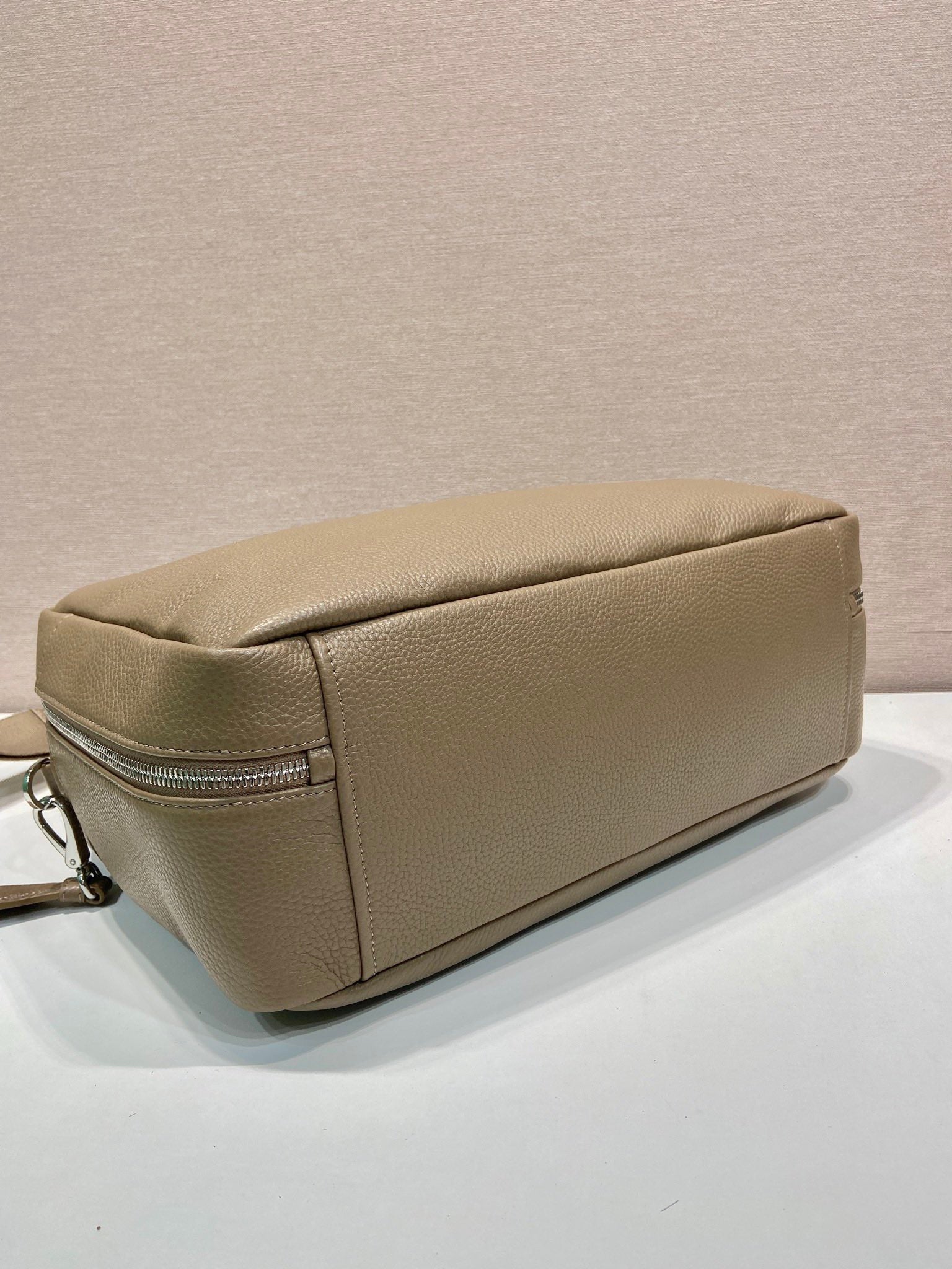 PRADA BRIEFCASE 40 IN DRIED MOSS GRAINED CALFSKIN