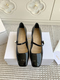 DIOR PEARL JOLIE MARY JANE PUMPS IN BLACK CALFSKIN