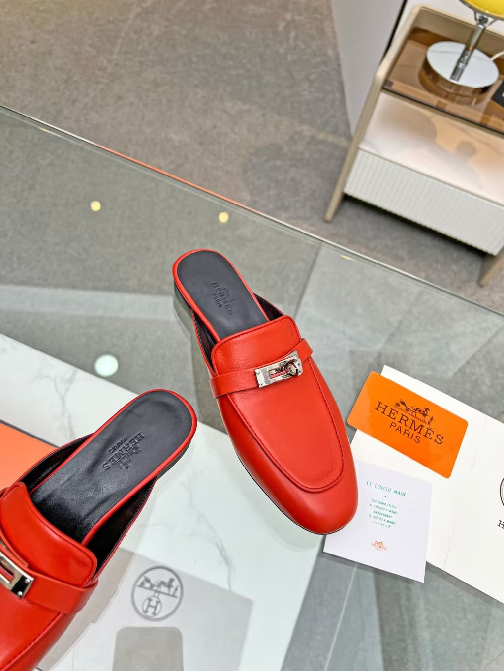 HERMES 0Z MULE CANDY LAMBSKIN