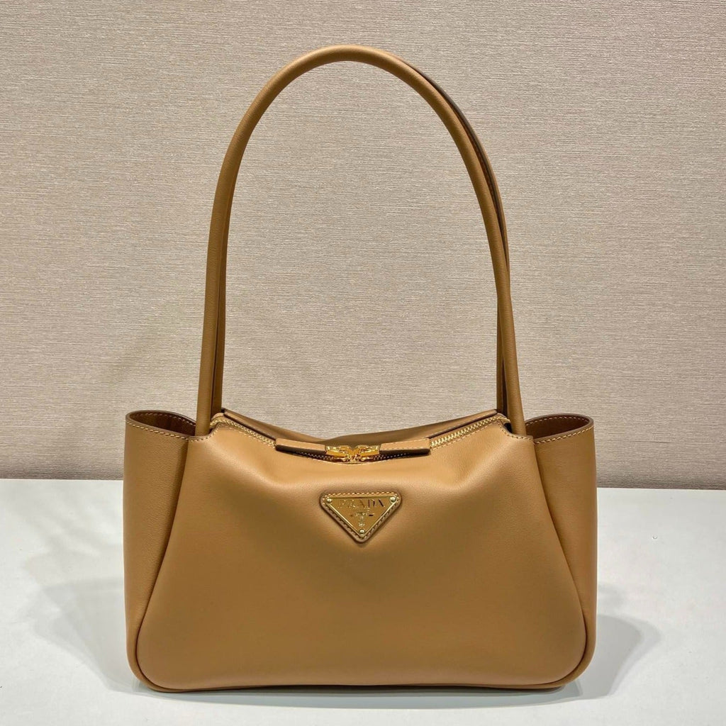 PRADA 28 LARGE BEIGE CALFSKIN HANDBAG