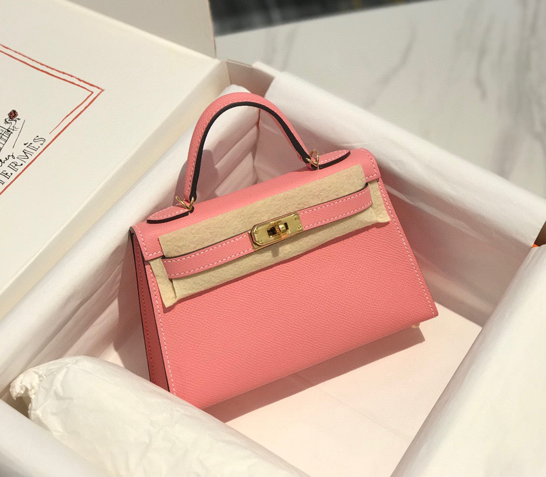 HERMES KELLY MINI 20 PINK EPSOM GOLD HARDWARE