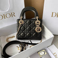 DIOR MINI MY LADY 17 BLACK CALFSKIN GOLD HARDWARE