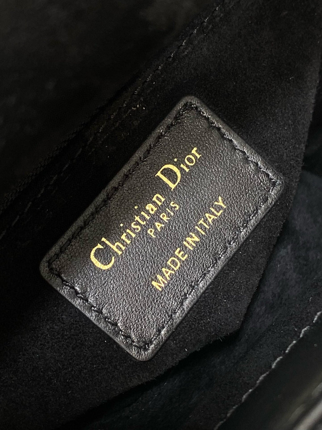 DIOR SMALL 20 LADY BAG IN BLACK MACROCANNAGE LAMBSKIN WITH GOLD HARDWARE