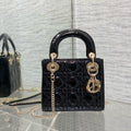 DIOR MINI 17 LADY BAG IN BLACK PATENT CALFSKIN