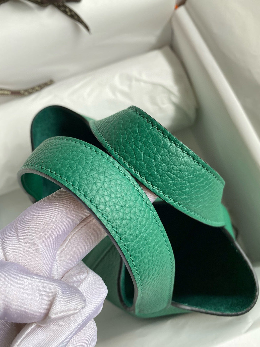 HERMES PICOTIN LOCK 18 EMERALD TOGO SILVER HARDWARE