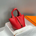 HERMES PICOTIN LOCK 18 RED CALFSKIN