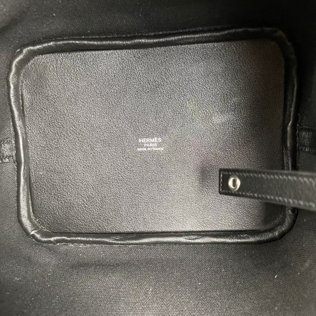 HERMES CARGO PICOTIN BAG 18 IN BLACK TOGO GOLD HARDWARE