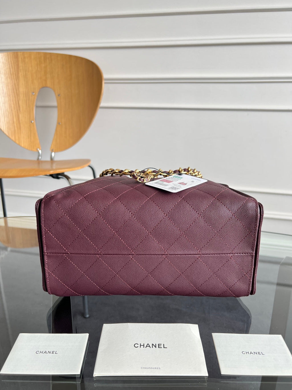 CHANEL 25S HOBO BAG 30 IN DARK RED CAVIAR