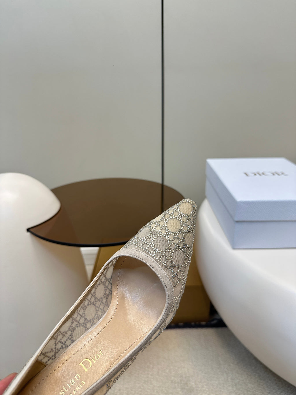 DIOR HIGH HEELS PUMP IN CAMEL BEIGE LAMB SUEDE 10 CM