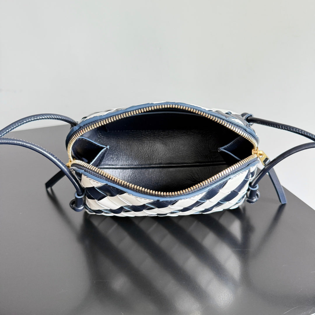 BOTTEGA VENETA 25S CONCERT POUCH 18 IN ZEBRA PATTERN CALFSKIN GOLD HARDWARE