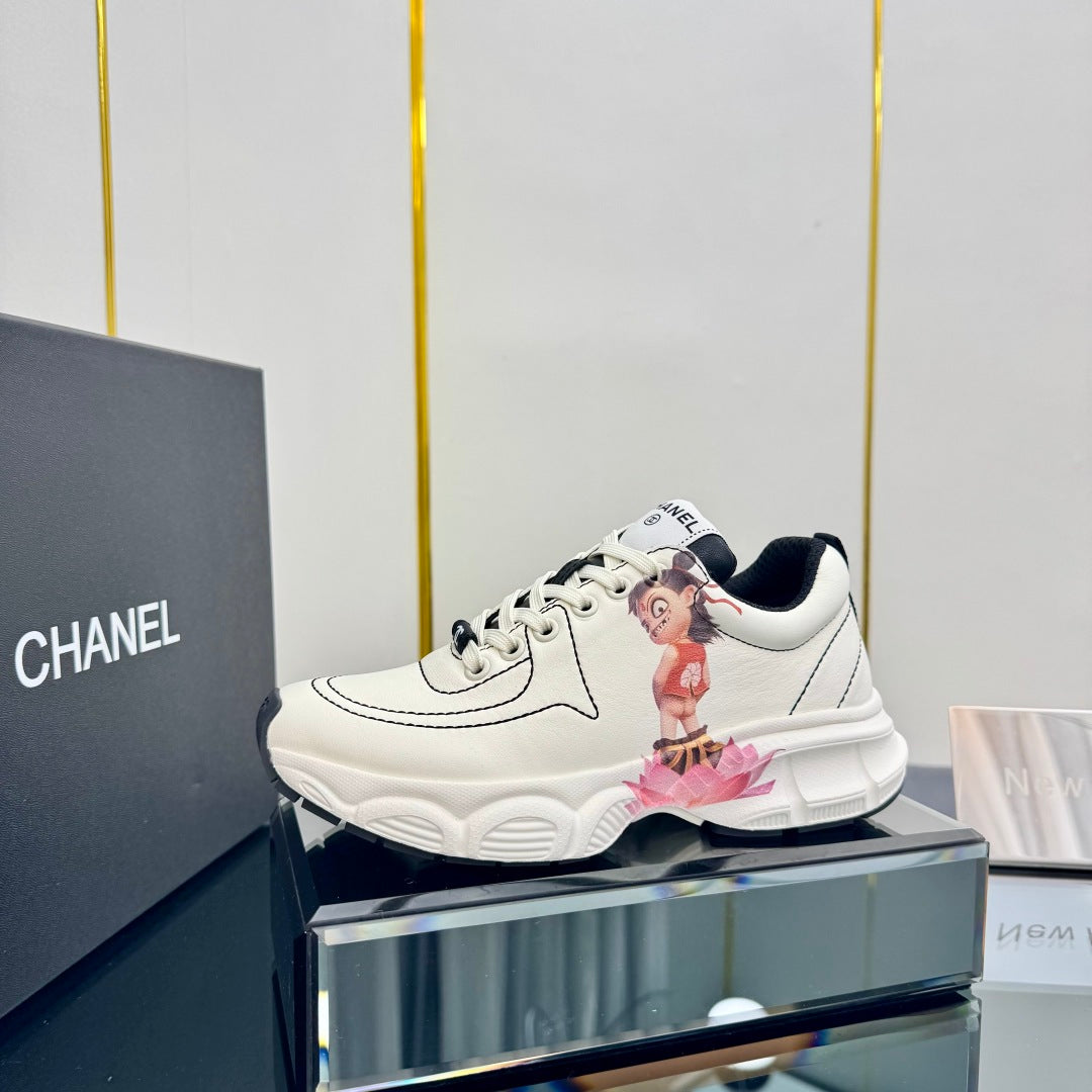 CHANEL TRAINERS SNEAKER IN WHITE CALFSKIN WITH STICKER 238624
