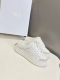 DIOR 25S  STAR SNEAKERS 40 MM IN WHITE LAMBSKIN AND WOOL