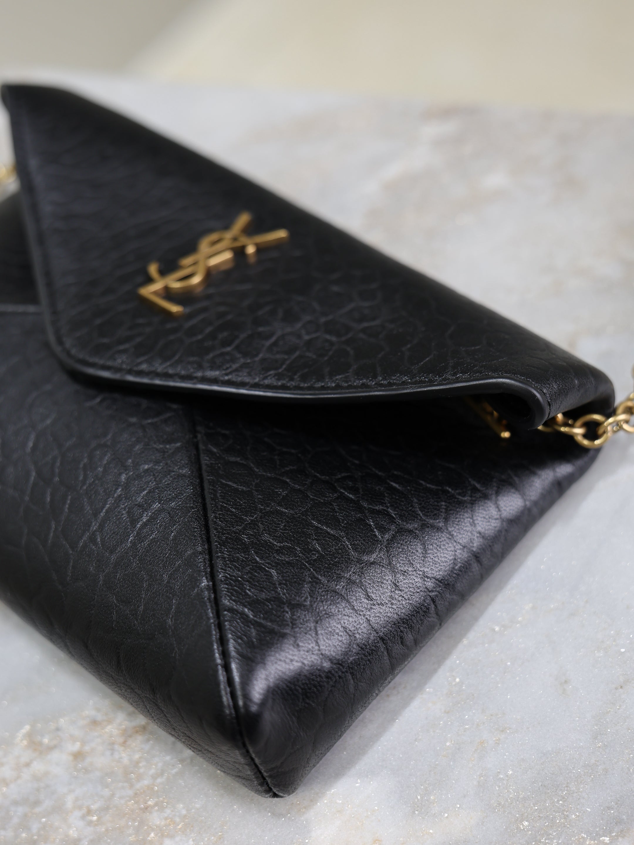 YSL 25S CALYPSO MINI 19 IN BLACK LAMBSKIN GOLD HARDWARE