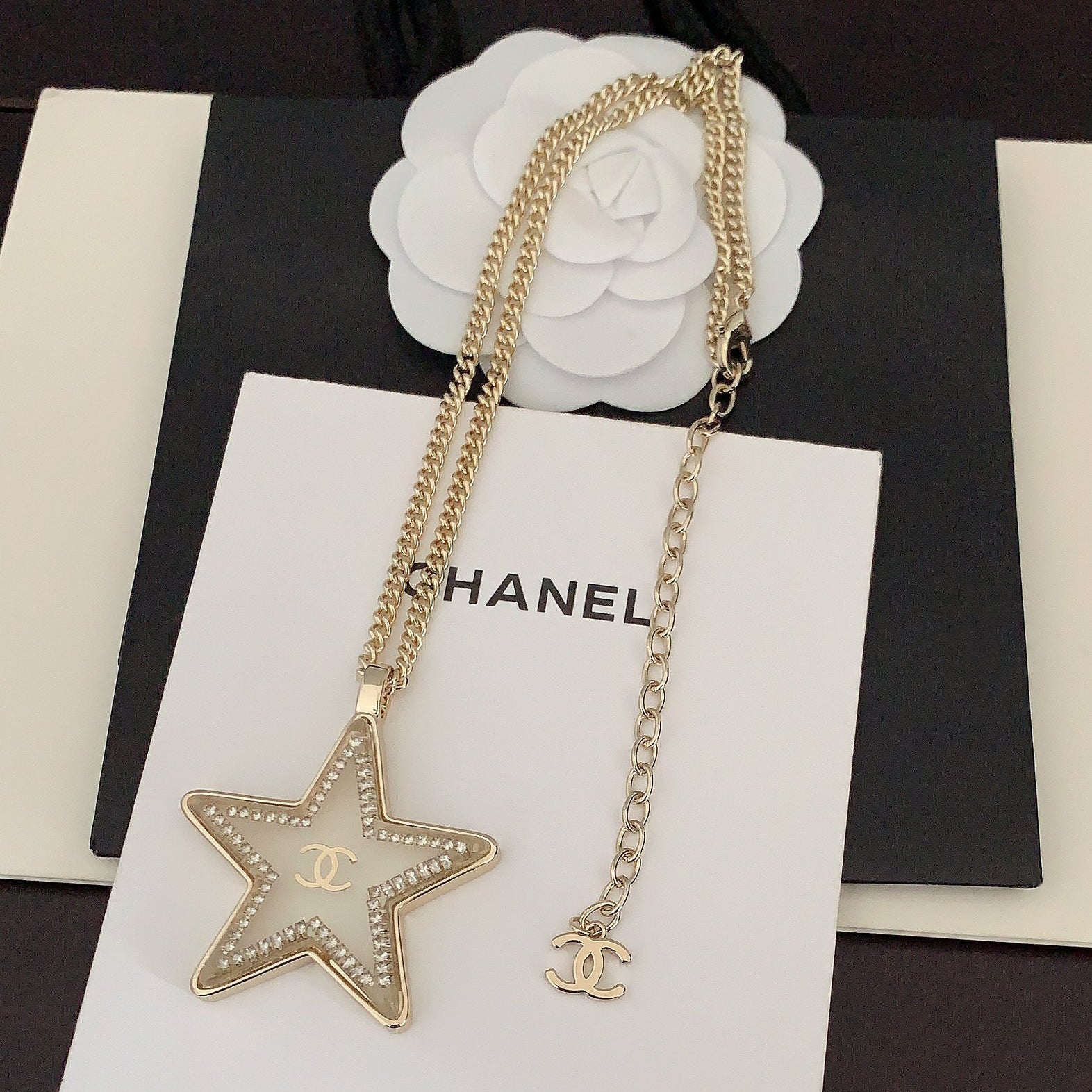 18K  Chanel Star Chain Necklace