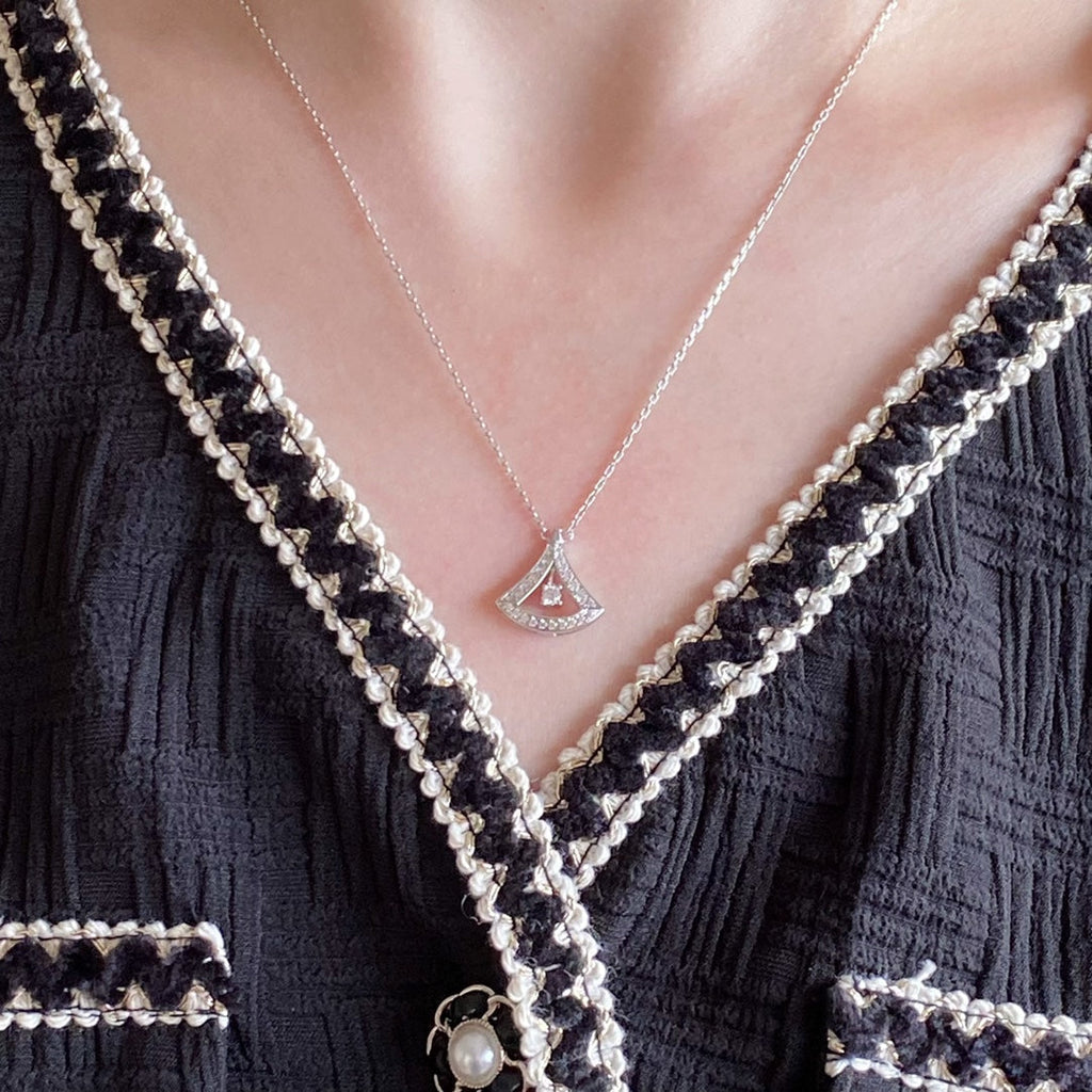 18K BVLGARI Dream Pave Diamond Openwork Necklace