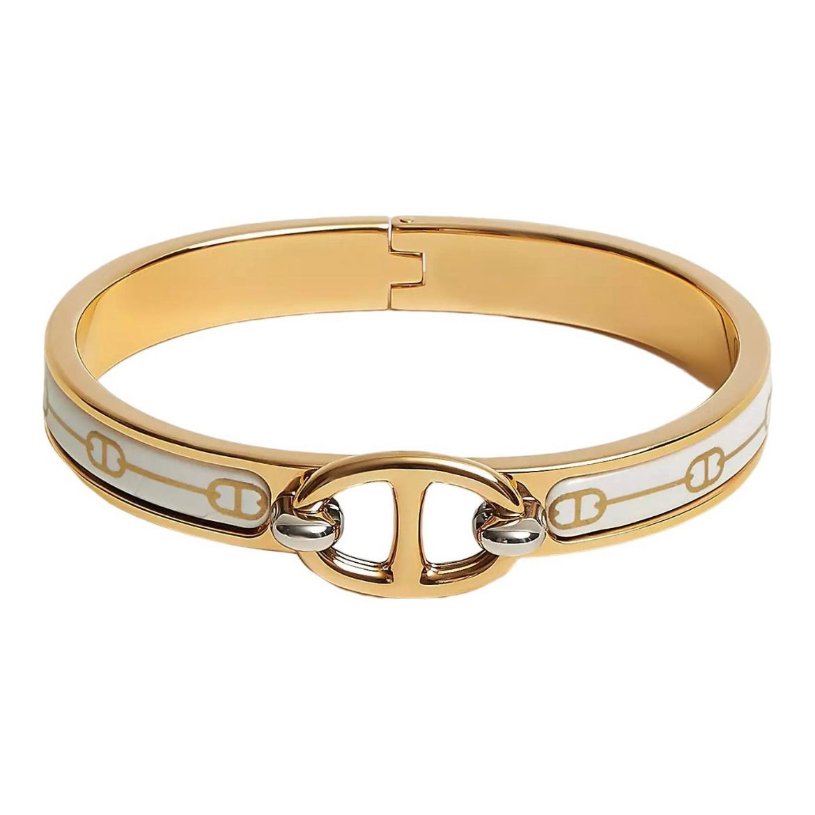 18K Mini Clic Cha?ne D'ancre Hermes Bracelet