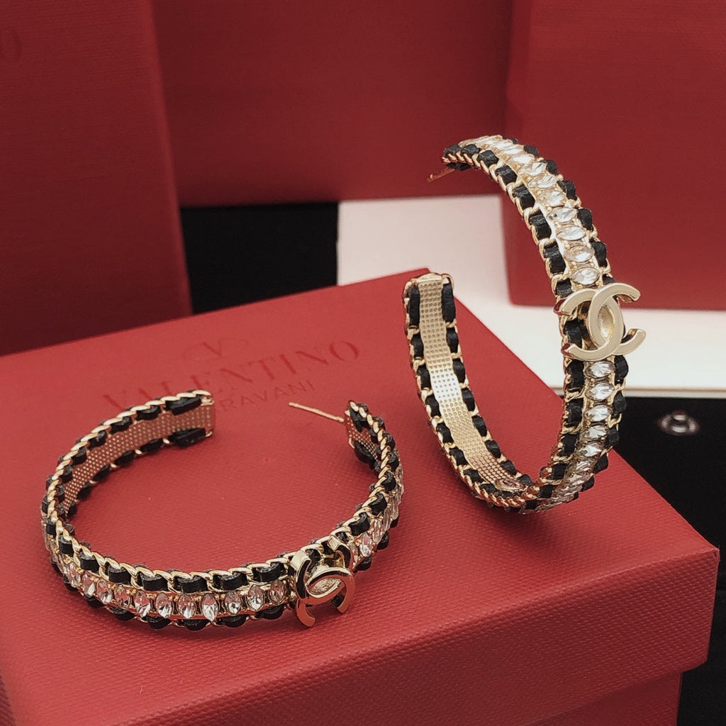18K  Chanel Strass Earrings