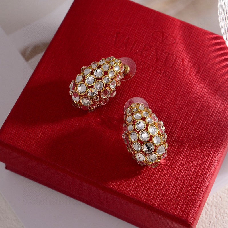 18K Valentino Crystal Earrings